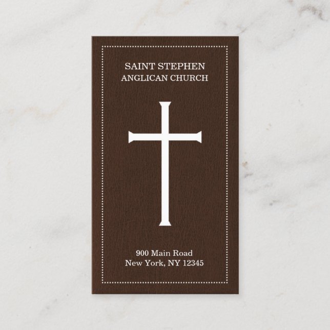Church Holy Cross Business Card Template (Front)