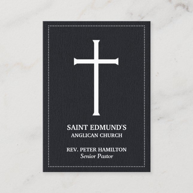 Church Holy Cross Chubby Business Card Template (Front)