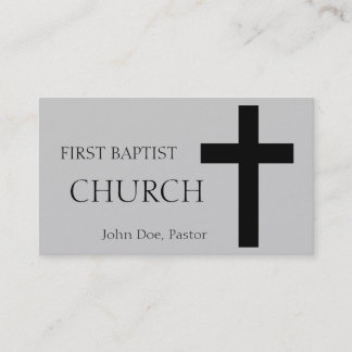 Church Horizontal Silver/Black Business Card