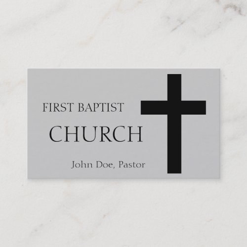 Church Horizontal Silver/Black Business Card Templates
