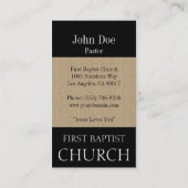 Church Horizontal Tan/Black Business Card (Back)