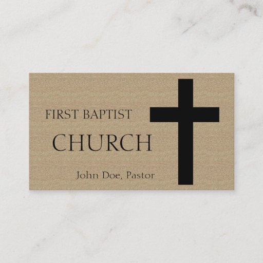 Customizable Church Horizontal Tan/Black Business Cards
