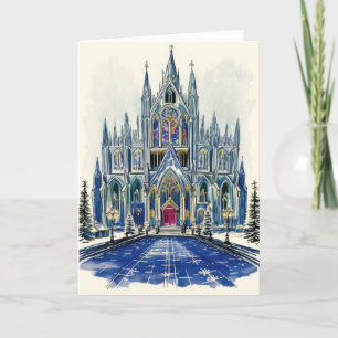 Church Illustration Holiday Card