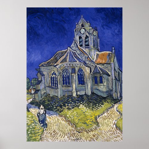 Church in Auvers by Van Gogh Painting Art Poster
