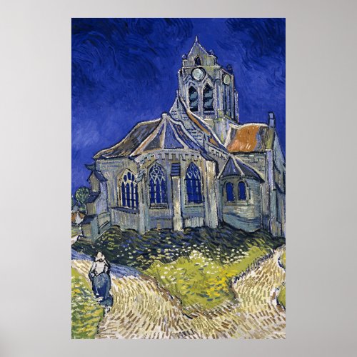 Church in Auvers by Van Gogh Painting Art Poster