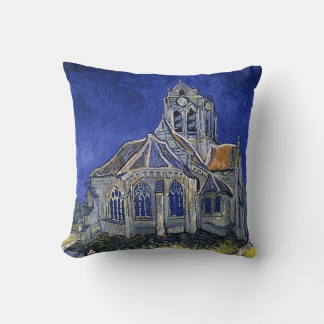 Church in Auvers by Van Gogh Painting Art  Throw Pillow (Front)