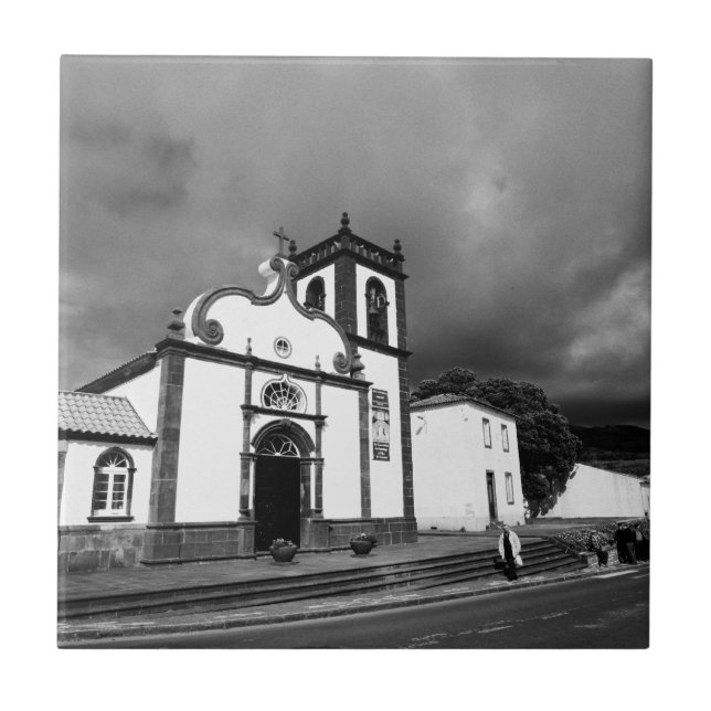 Church in Azores Ceramic Tile (Front)