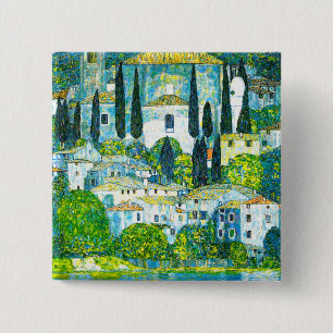 Church in Cassone Gustav Klimt Button