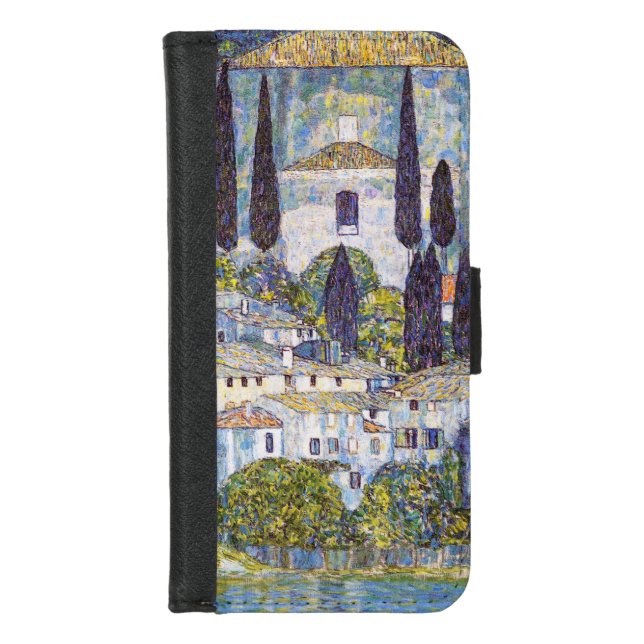 Church in Cassone, Gustav Klimt iPhone Wallet Case (Front)