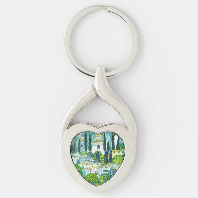 Church in Cassone Gustav Klimt Keychain (Front)