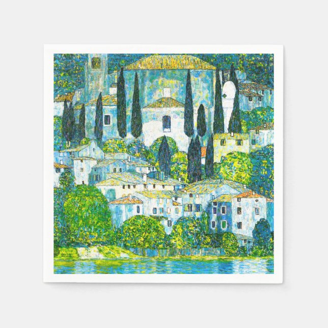 Church in Cassone Gustav Klimt Napkins (Front)
