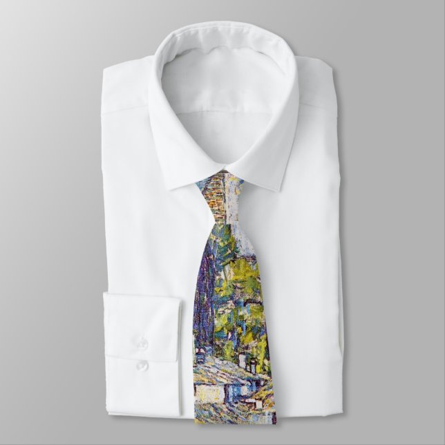 Church in Cassone, Gustav Klimt Neck Tie (Tied)