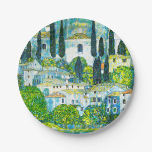 Church in Cassone Gustav Klimt Paper Plates