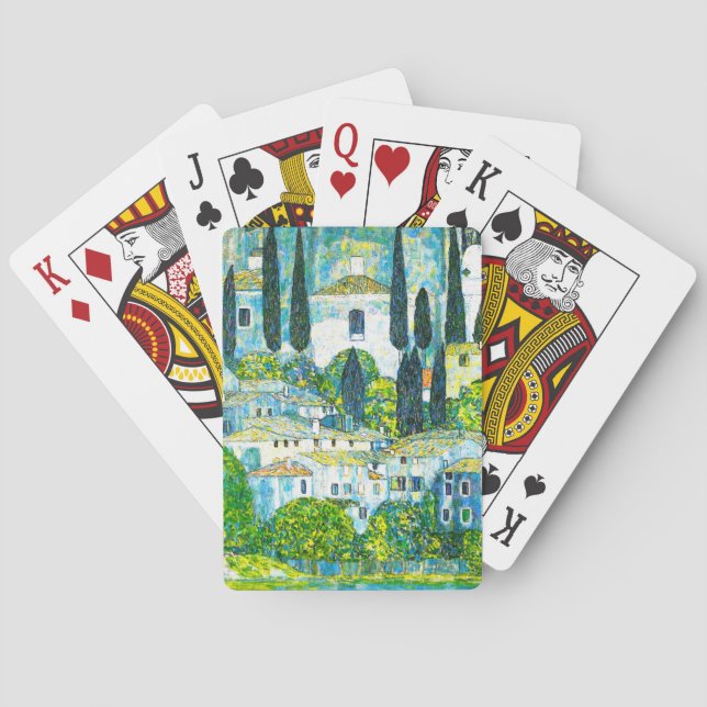 Church in Cassone Gustav Klimt Poker Cards (Back)