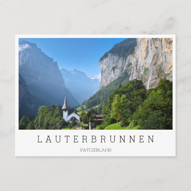 Church in Lauterbrunnen valley, Switzerland Postcard (Front)