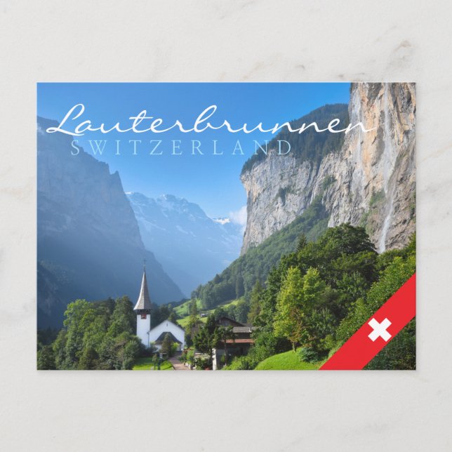 Church in Lauterbrunnen valley, Switzerland Postcard (Front)