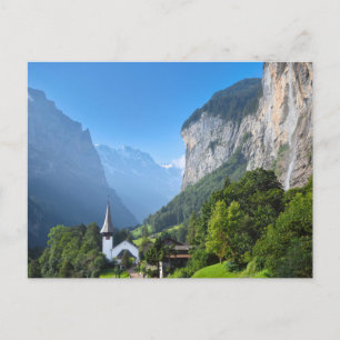 Church in Lauterbrunnen valley, Switzerland Postcard
