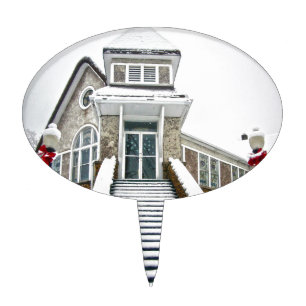 Church in the Snow Cake Topper