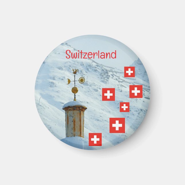 Church in the Switzerland mountains Magnet (Front)