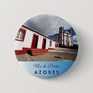 Church in Vila do Porto Pinback Button