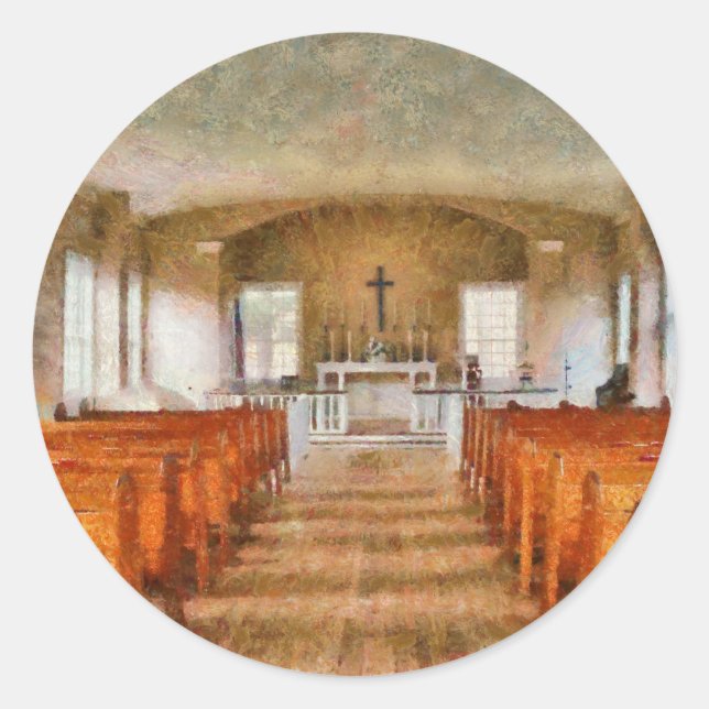 Church - Inside a church Classic Round Sticker (Front)