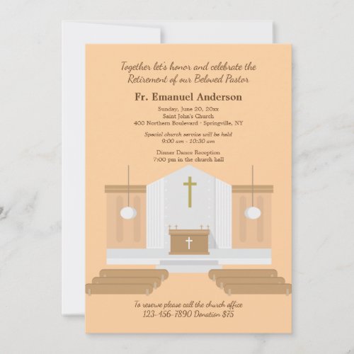 Church Interior Retirement Party Invitation