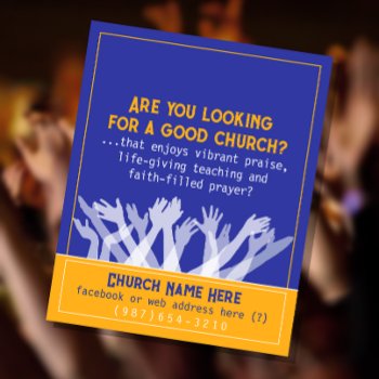 Church Invite Worship Service Invitation Bright Flyer by Character_Company at Zazzle