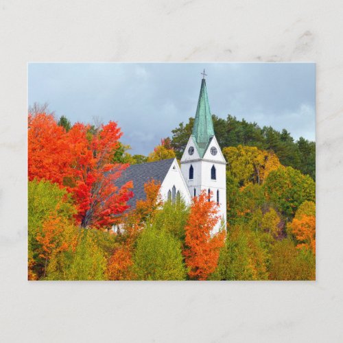 Church Island Pond Vermont Autumn Postcard