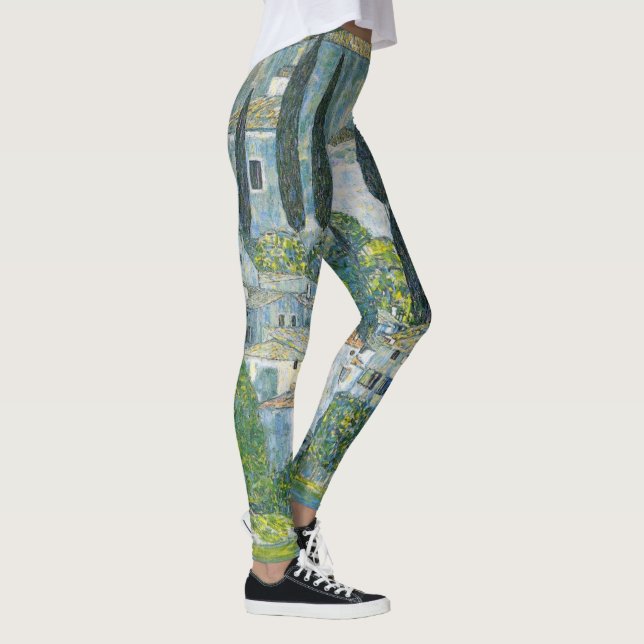 Church (Kirche) in Cassone by Gustav Klimt Leggings (Right)