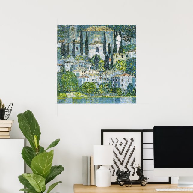 Church (Kirche) in Cassone by Gustav Klimt Poster (Home Office)