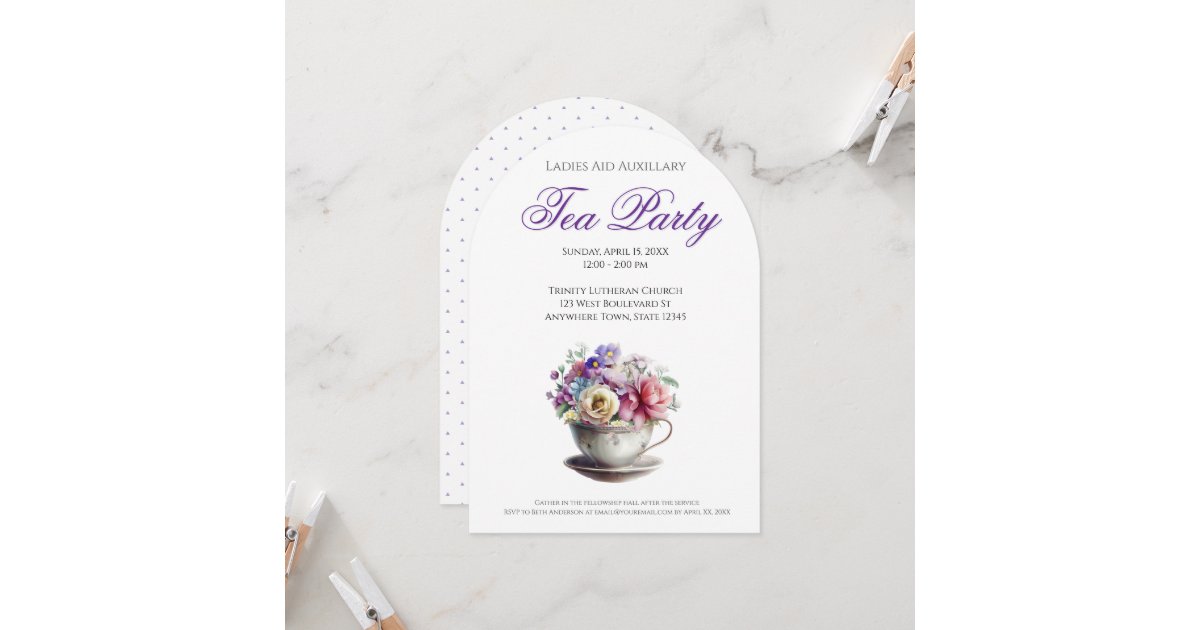 Church Ladies Tea Party Ideas Invitation | Zazzle