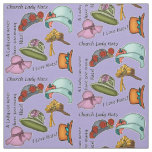 Church Lady Hats on Lavender Herb Fabric