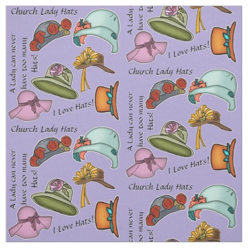 Church Lady Hats on Lavender Herb Fabric