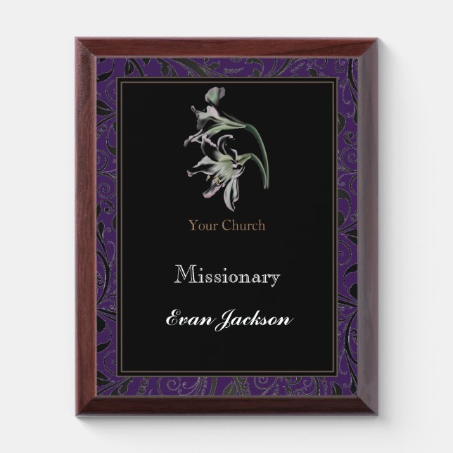 Church Lily Plaque (Vertical)