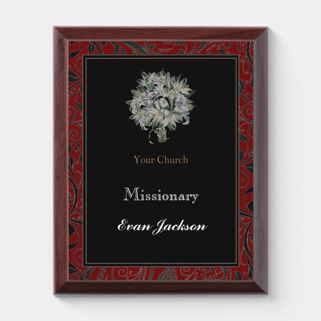 Church Lily Plaque (Vertical)