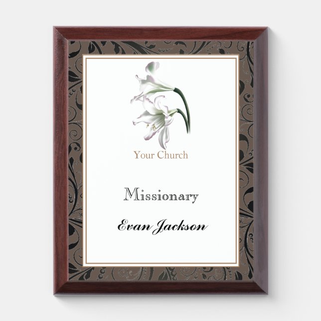 Church Lily Plaque (Vertical)