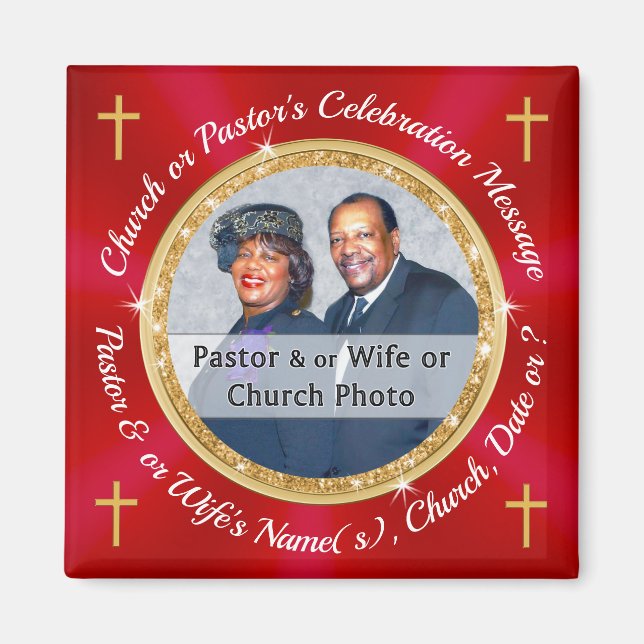 Church Logo or Pastor's Photo, Church Party Favors Magnet (Front)
