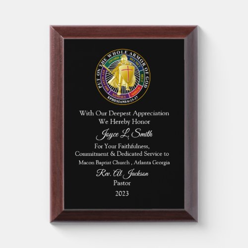 Church Member Appreciation Award Plaque
