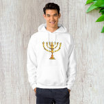 Church Menorah Hoodie<br><div class="desc">A church menorah in gold with lots of candles. This design looks really effective on this Mens Hoodie</div>