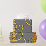 Church Menorah Wrapping Paper<br><div class="desc">A church menorah in gold with lots of candles. This design looks really effective on this Wrapping Paper</div>