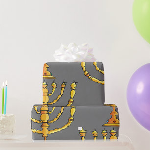 Church Menorah Wrapping Paper