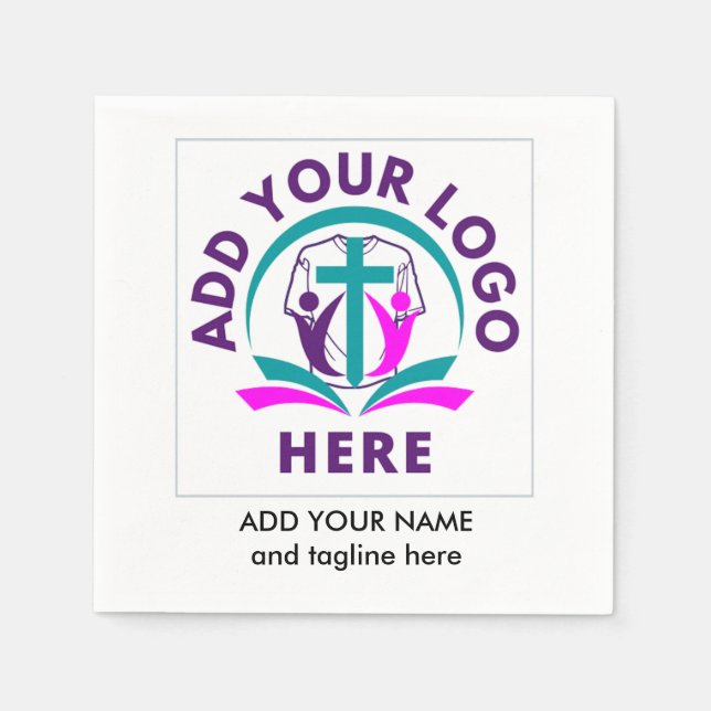CHURCH MERCHANDISE Personalized Add Your Logo Napkins (Front)