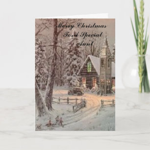 church, Merry Christmas To A Special Aunt Holiday Card