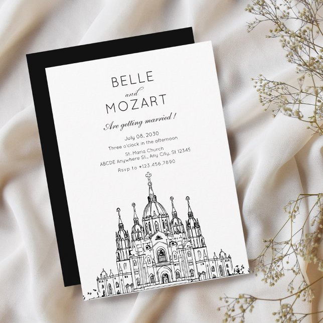 Church minimalist wedding invitation (Creator Uploaded)