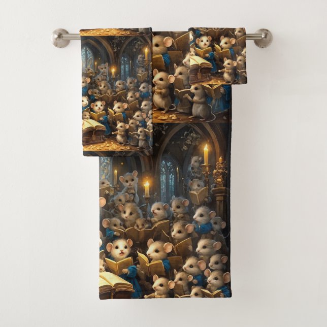 Church Mouse Choir  Bath Towel Set (Insitu)