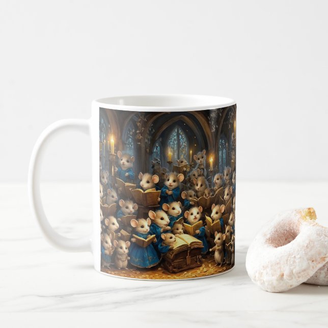 Church Mouse Choir  Coffee Mug (With Donut)