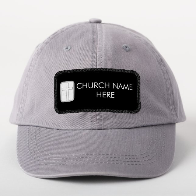 Church Name with Cross Pastor Christian Patch (On Headwear)
