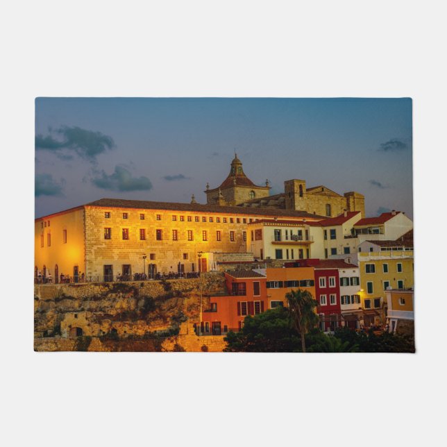 Church of Carmen at dusk - Mahon, Menorca Doormat (Front)