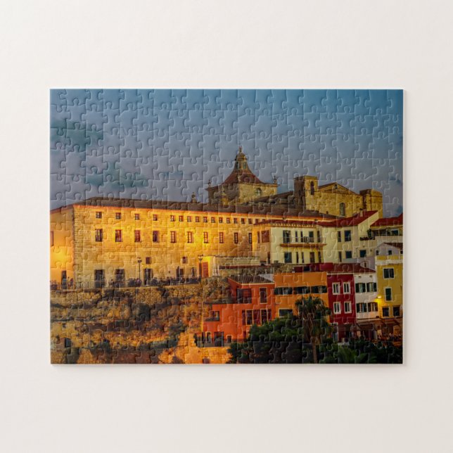 Church of Carmen at dusk - Mahon, Menorca Jigsaw Puzzle (Horizontal)