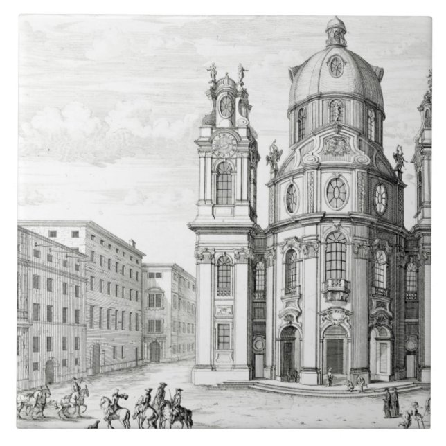Church of Notre Dame, Salzburg, Austria, from 'Ent Ceramic Tile (Front)